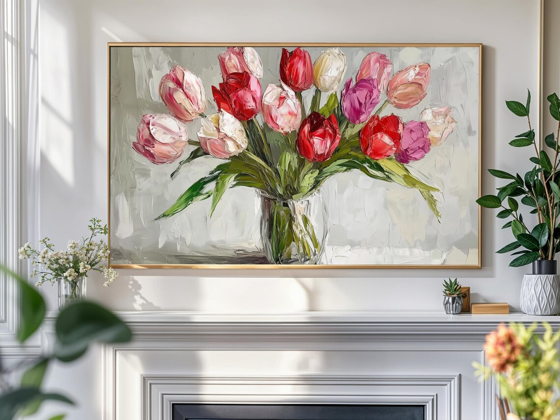 Spring Tulips, Modern Flower Painting - Image 4