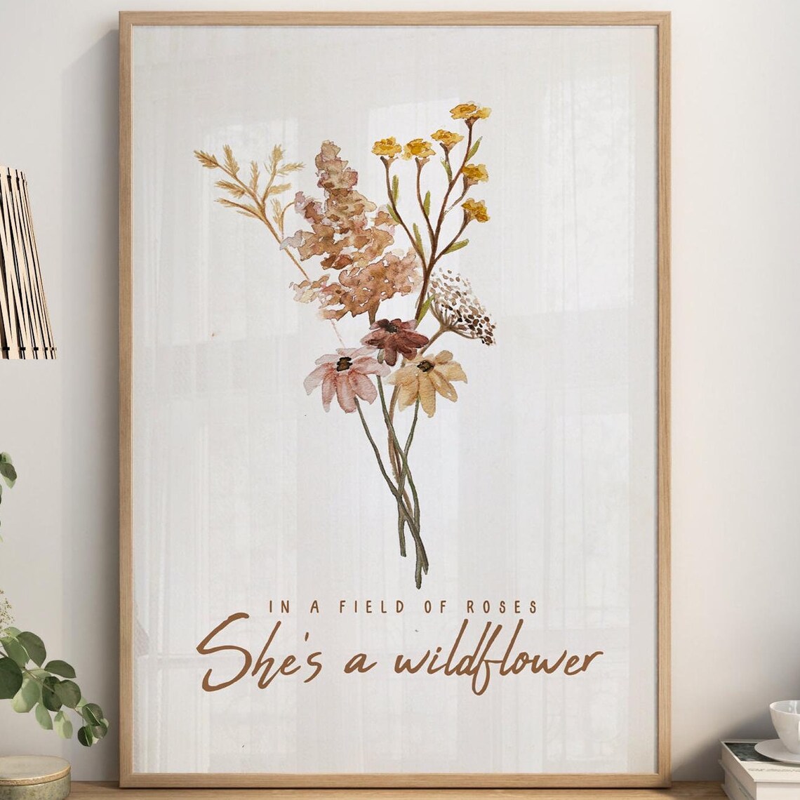 She's A Wildflower Nursery Art Print, Watercolor