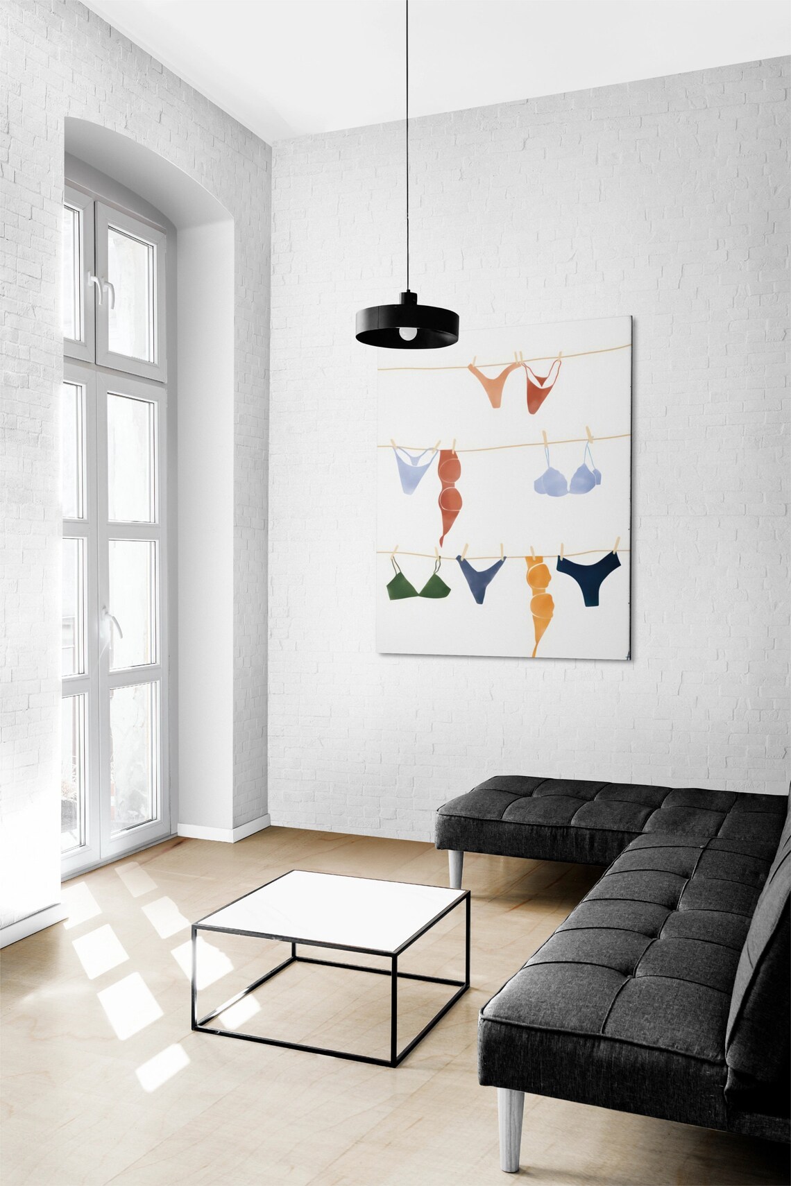 Watercolor Bikinis on Clothesline Feminist Swimwear Art Print - Image 3