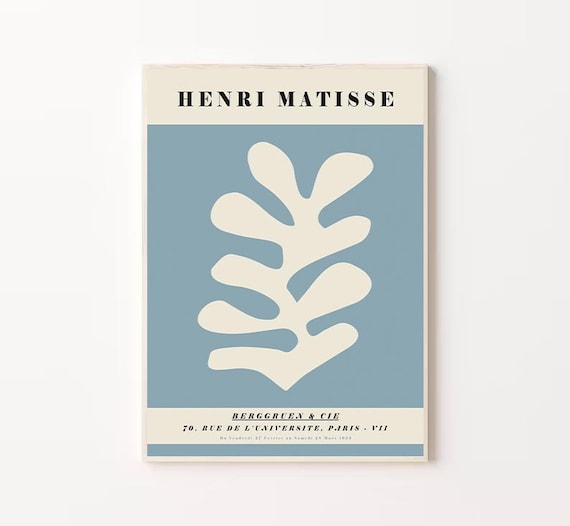 Henri Matisse Blue Leaf Cut Out Exhibition Berggruen Paris Poster