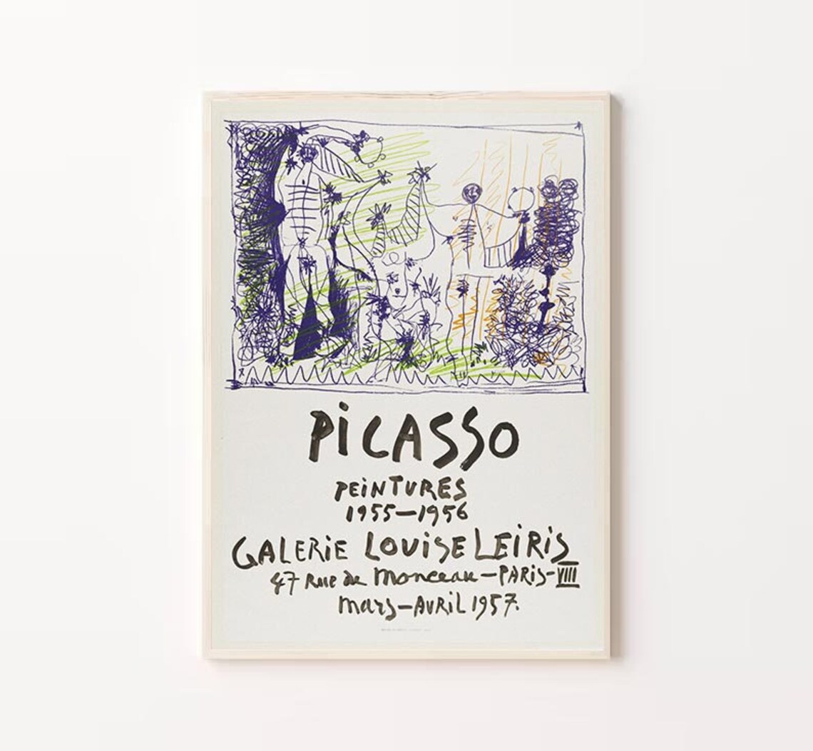 Picasso Peintures 1955 1956 Galerie Louise Leiris Paris Exhibition Poster