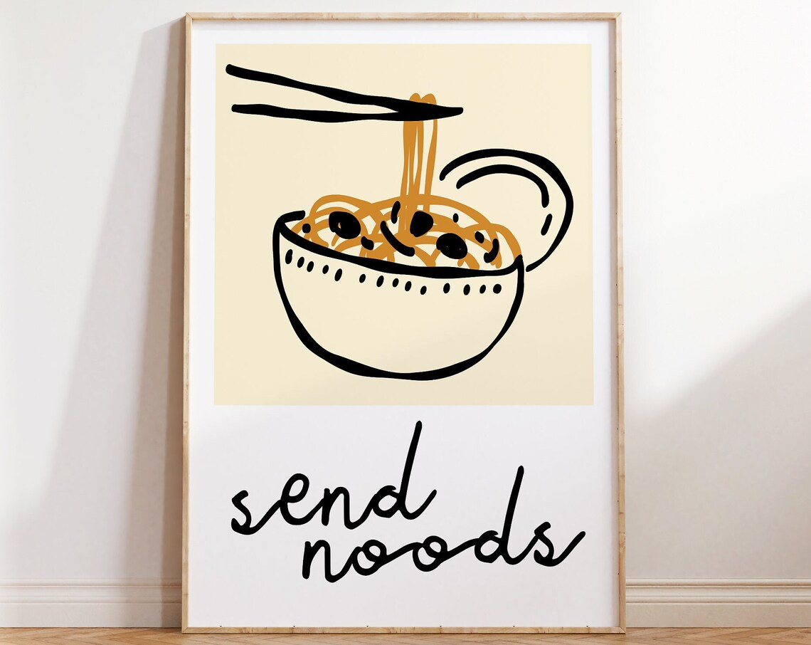 Send Noods Minimalist Retro Kitchen Poster