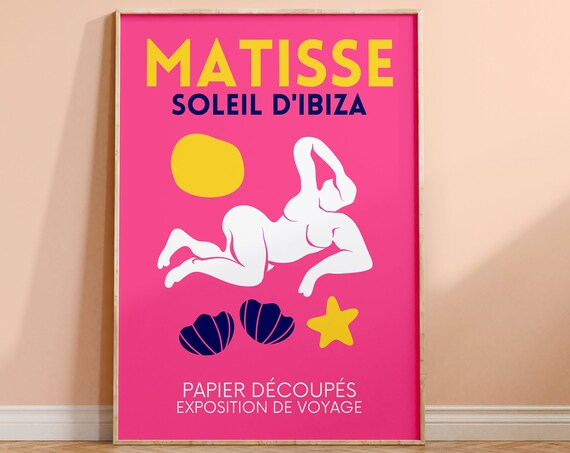 Matisse Style Soleil d'Ibiza Dancer Pink Travel Exhibition Poster