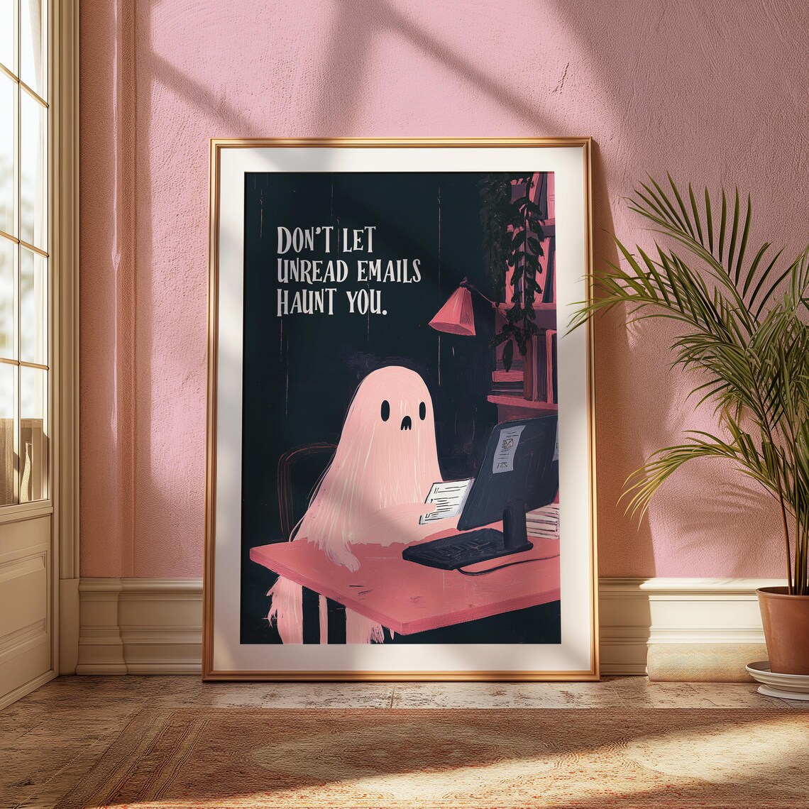 Pink Halloween Coffee Decor, Spooky Art Print - Image 2