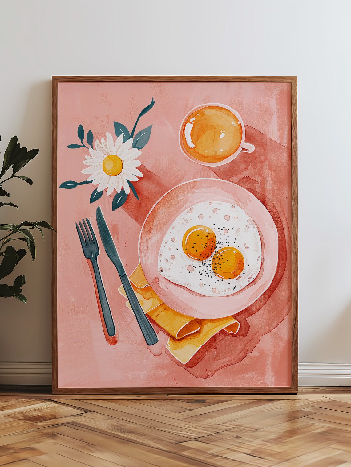 Breakfast Flatlay Food Table Art Print, Kitchen Decor - Image 3
