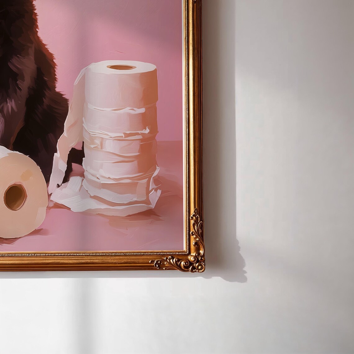 Are You Pooping Single Black Cat Toilet Paper Funny Bathroom Poster - Image 2