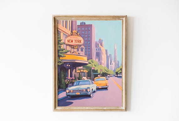 Retro New York Vintage Travel Poster, Dorm Decor