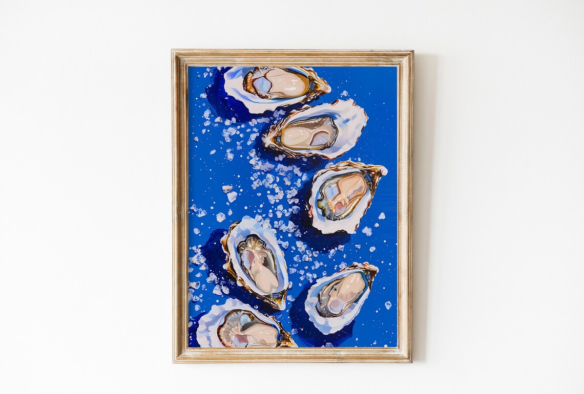 Fresh Oysters Seafood Kitchen Art Poster