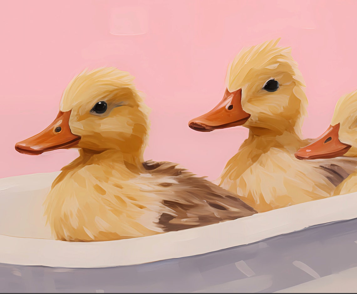 Get Naked Ducklings Bubble Bath Funny Bathroom Wall Decor Poster - Image 3