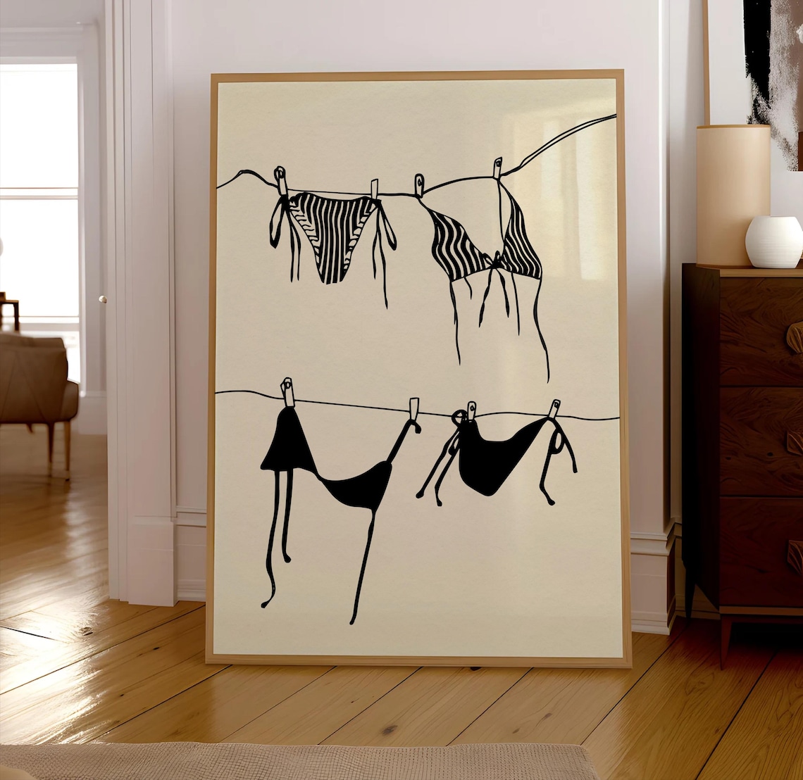 Pair of Bikini Retro Room Decor Art Print
