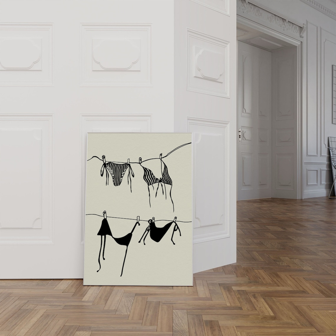 Bikini Girl Laundry Retro Wall Art Print - Image 2