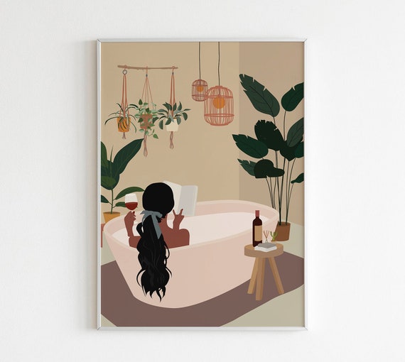 Woman Wall Print Feminine Illustration Girl Fashion Art Boho Female Wall Decor Abstract Woman Print Modern Home Decor