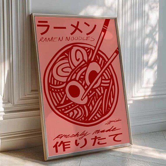 Ramen Noodles Retro Japanese Kitchen Art Print