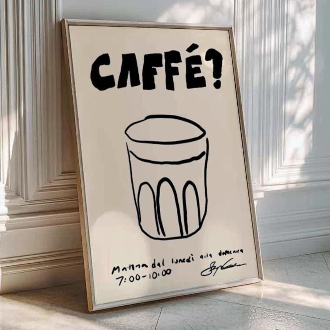 Italian Moka Pot Poster, Modern Kitchen Art Print
