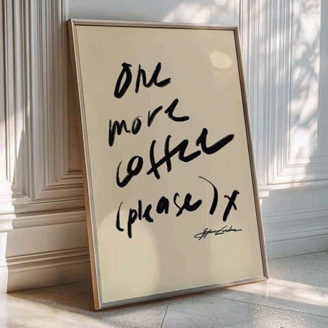 One More Coffee Poster, Retro Cafe Typography