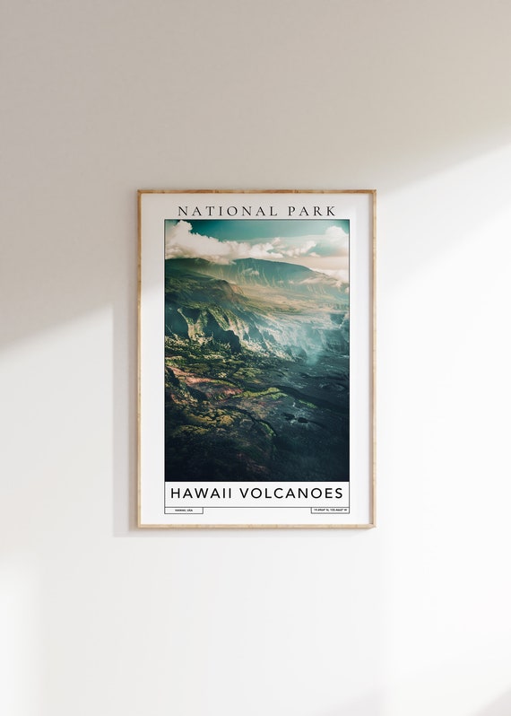 Hawaii Volcanoes National Park Travel Print Hawaii Volcanoes Travel Poster United States Print Travel Print National Park Wall Art