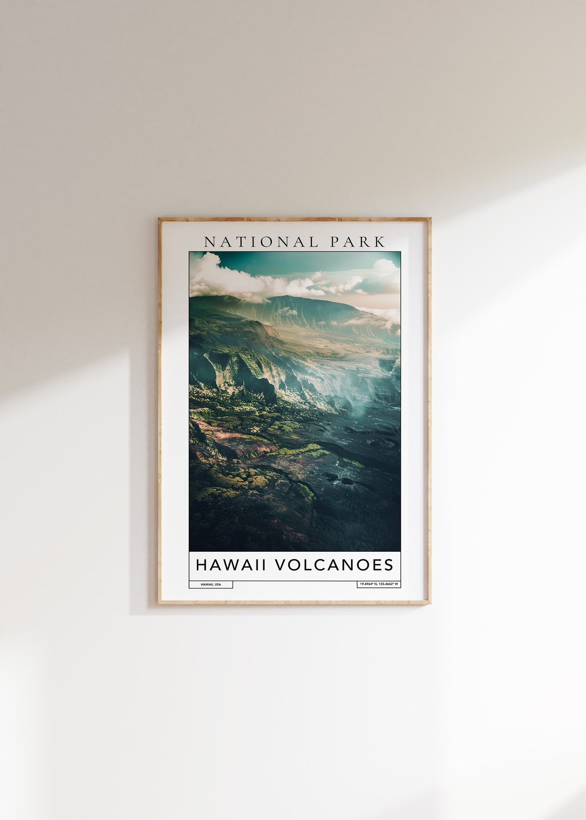 Hawaii Volcanoes National Park Travel Print Hawaii Volcanoes Travel Poster United States Print Travel Print National Park Wall Art
