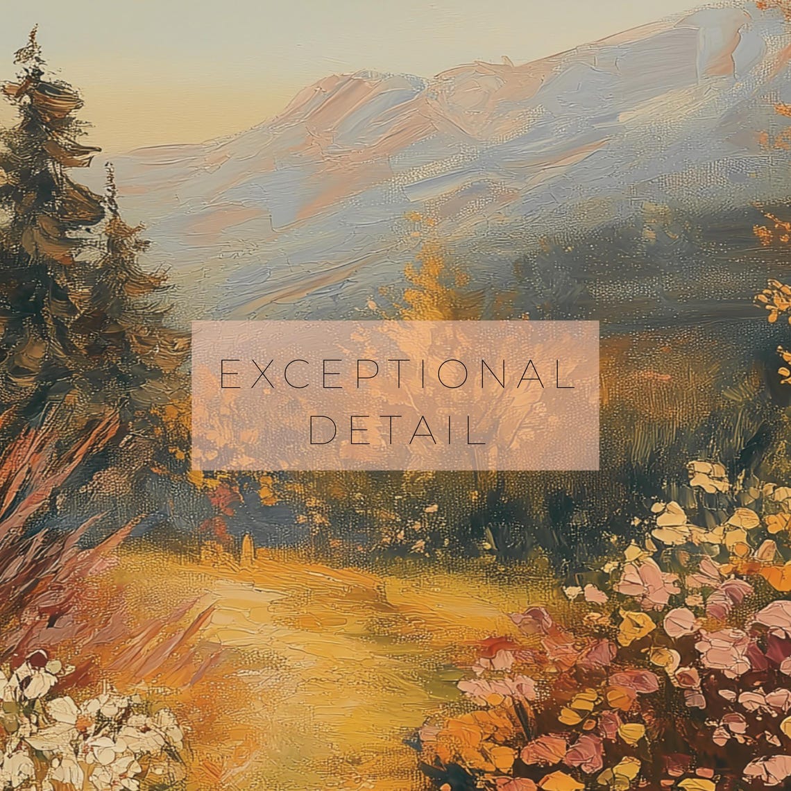 Autumn Mountain Path Colorful Wildflowers Orange Trees Fall Art Poster - Image 2