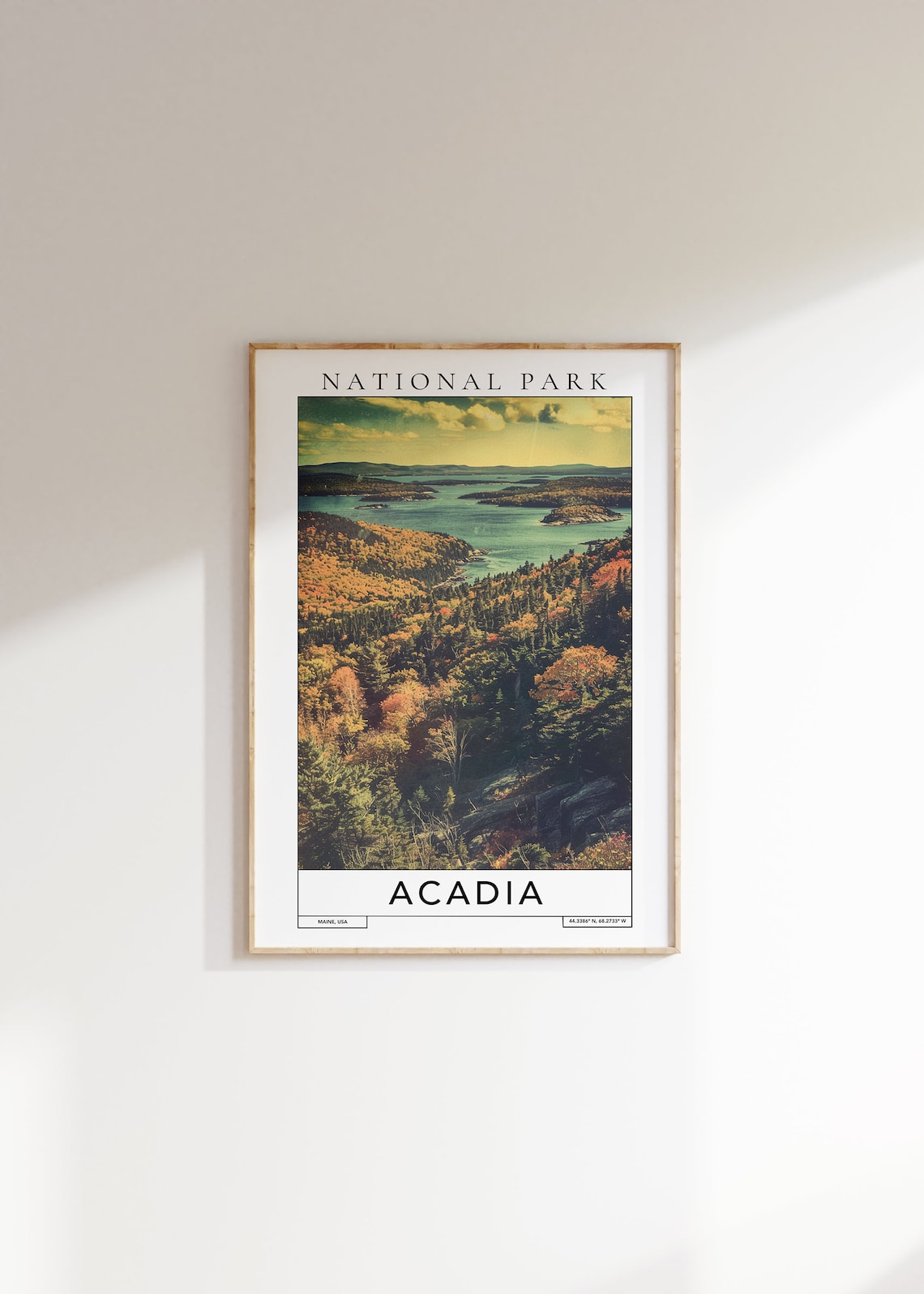 Acadia Maine Autumn Coast Islands Ocean View National Park Poster