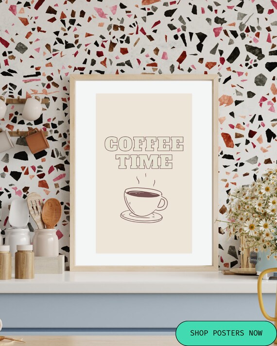 Coffee Station Poster, Kitchen Wall Art