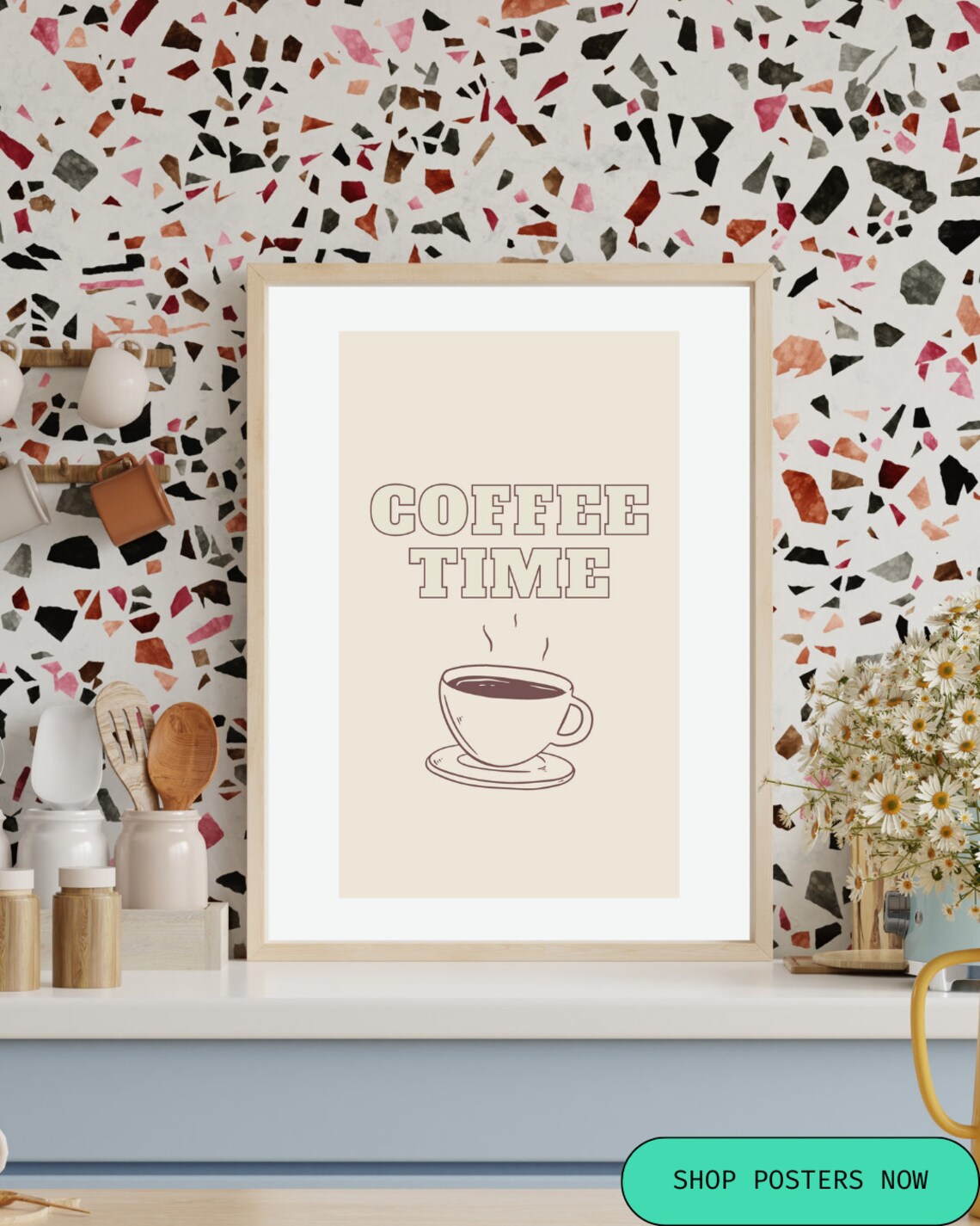 Coffee Station Poster, Kitchen Wall Art