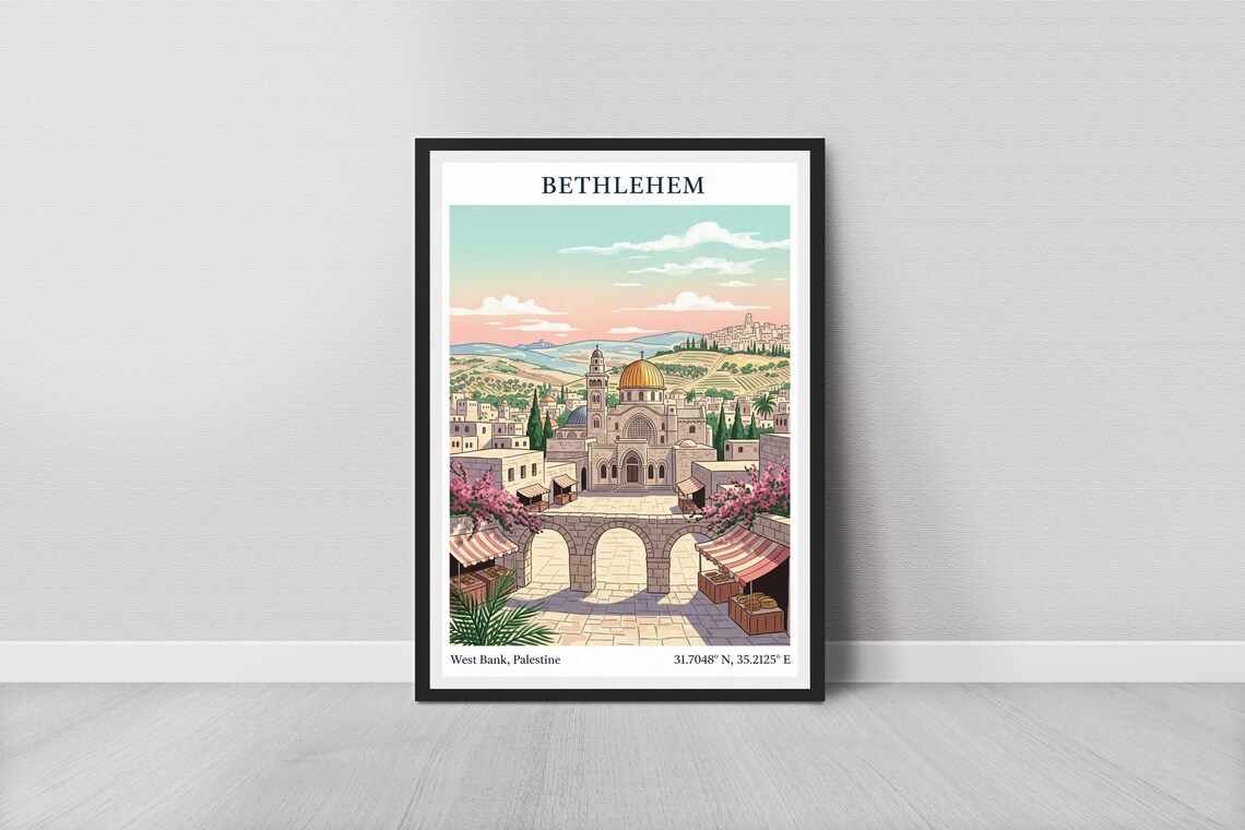 Bethlehem Palestine Church of the Nativity Manger Square Travel Poster