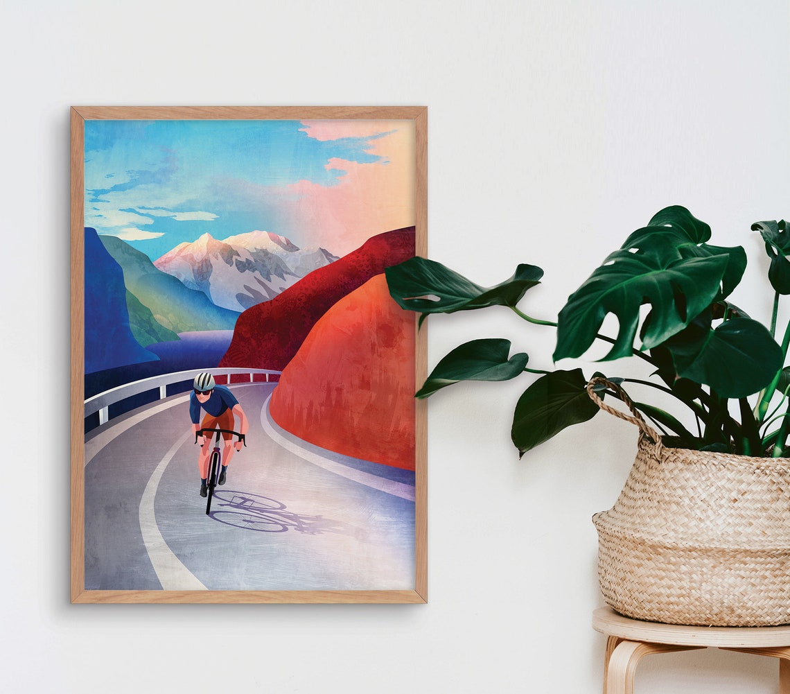 Cycling Art Print, Push The Tempo - Image 2