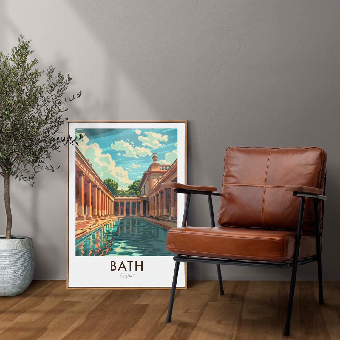 Bath England Vintage Style Travel Poster, Home Decor - Image 2