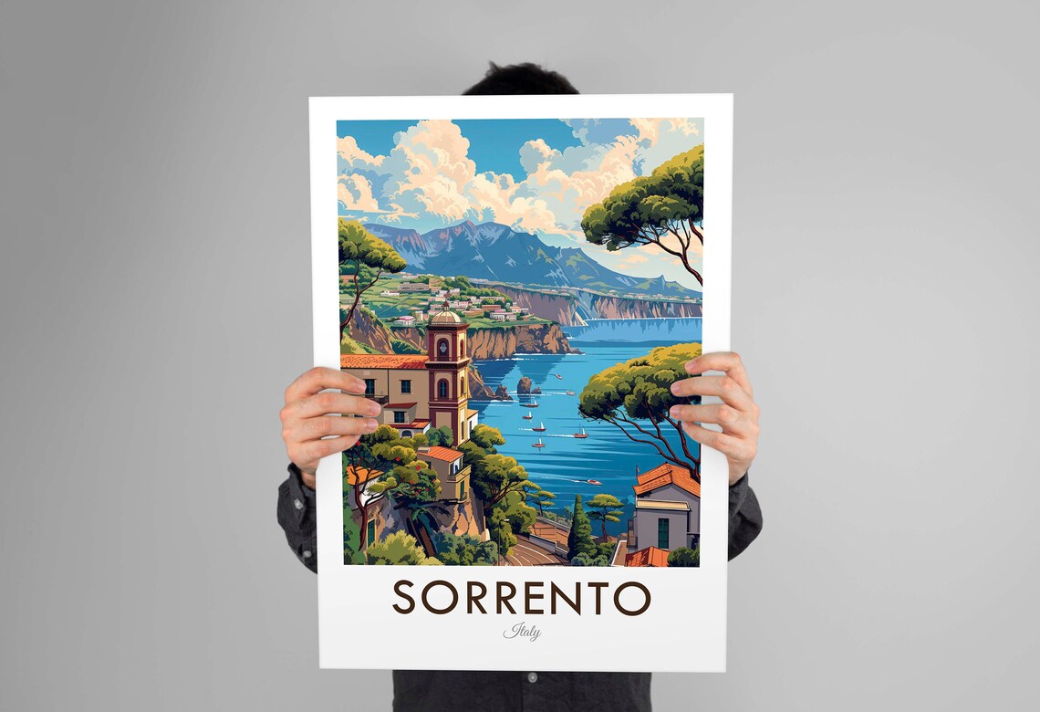 Sorrento Italy Vintage Travel Poster, Home Decor - Image 3
