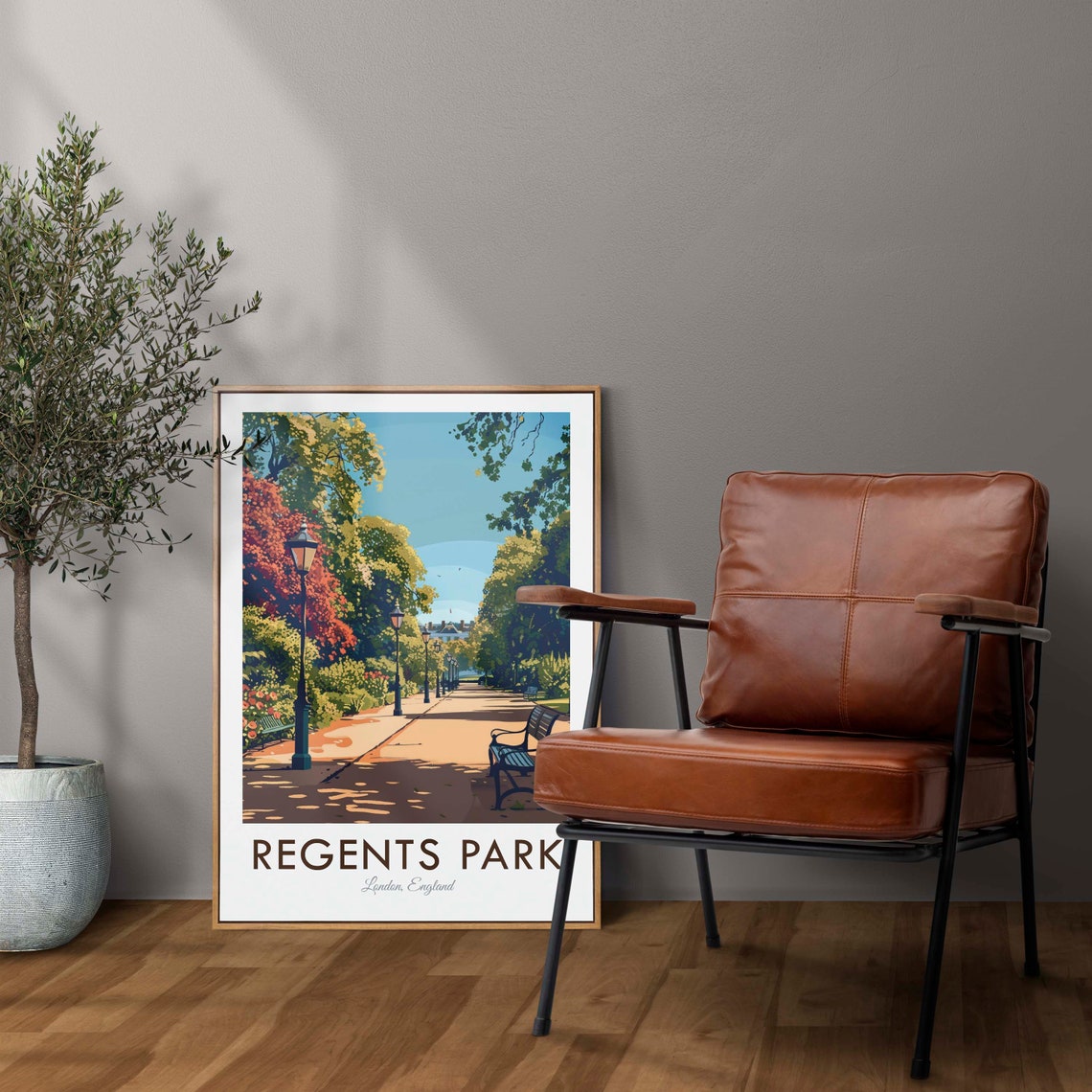 Regents Park London England Tree Lined Avenue Lamp Posts Poster