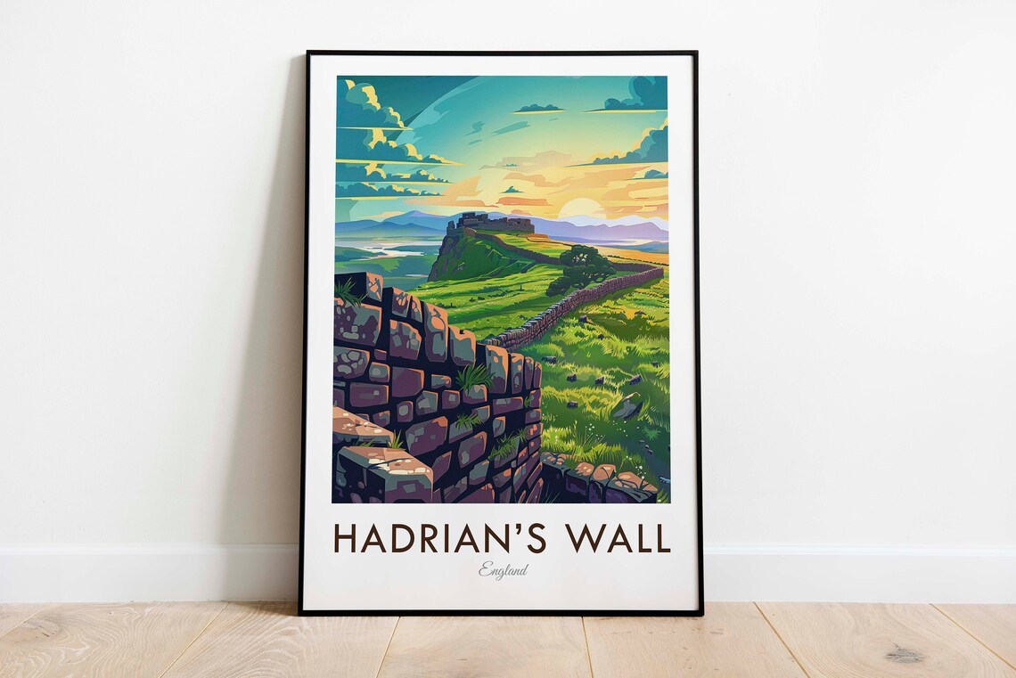 Hadrians Wall England Vintage Style Travel Poster - Image 3