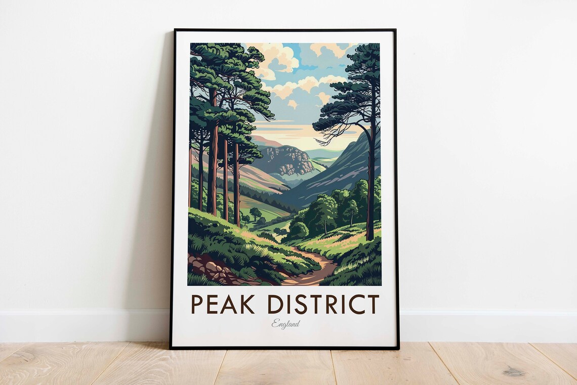 Peak District National Park Vintage Travel Poster