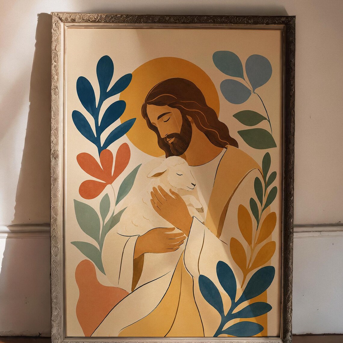 Good Shepherd, Henri Matisse Inspired Jesus Lamb Art Print