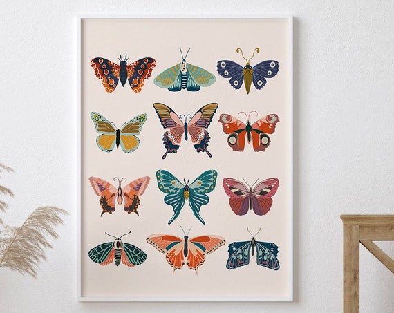 House Portrait Boho Butterfly For Housewarming Gift First Home Gift Art Butterfly Wall Art Home Illustration Realtor Closing Gift