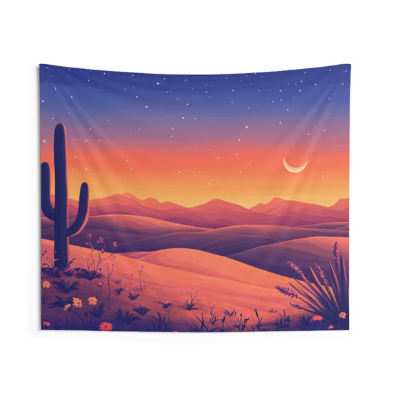 Desert Dreamscape Tapestry Sunset Sand Dunes Wall Art Large Desert Themed Tapestry