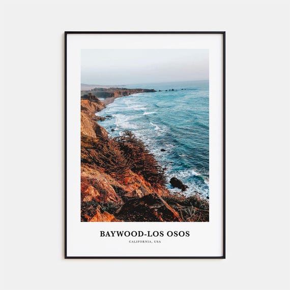 Baywood Los Osos Travel Poster, California Map