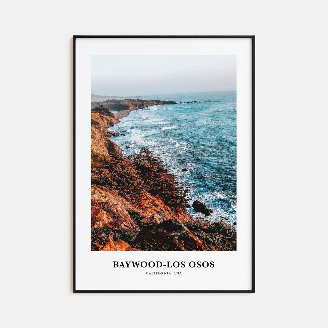 Baywood Los Osos Travel Poster, California Map