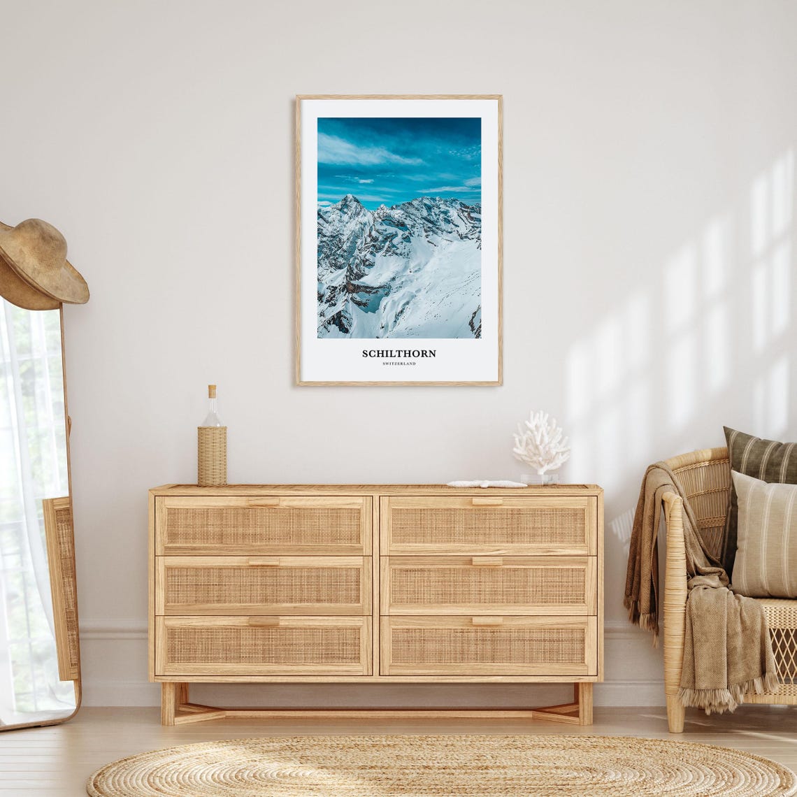 Schilthorn Switzerland Snow Covered Alpine Peaks Panorama Poster - Image 2