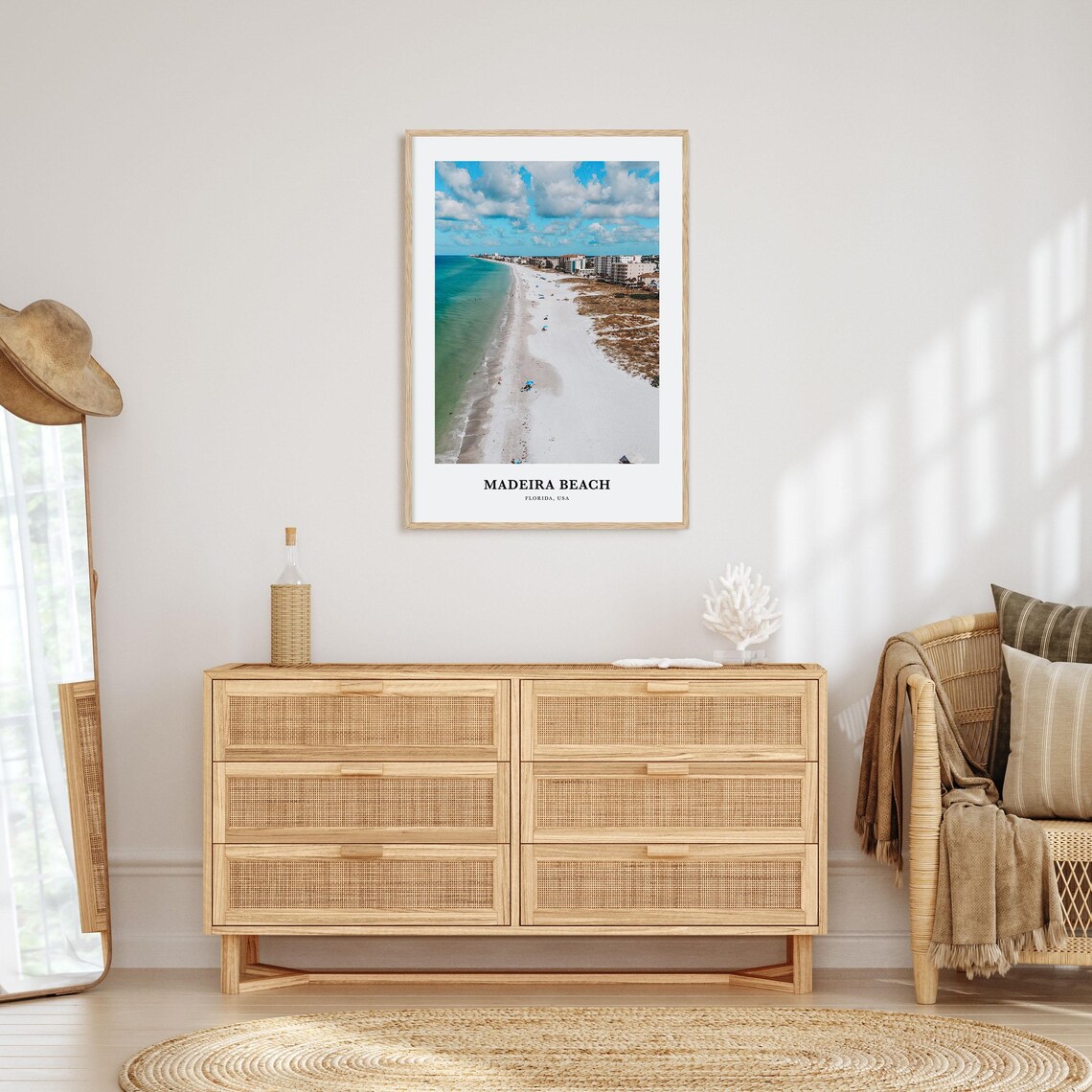Madeira Beach Travel Map Art Print, Florida USA - Image 2