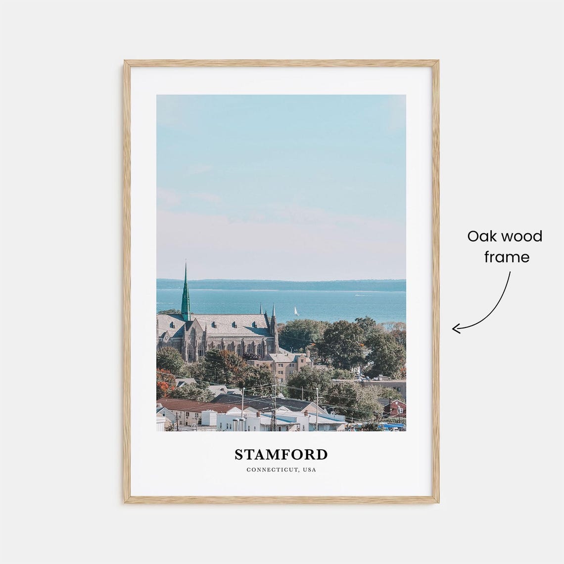 Stamford Connecticut Church Spire Over The Harbor Town Poster - Image 3