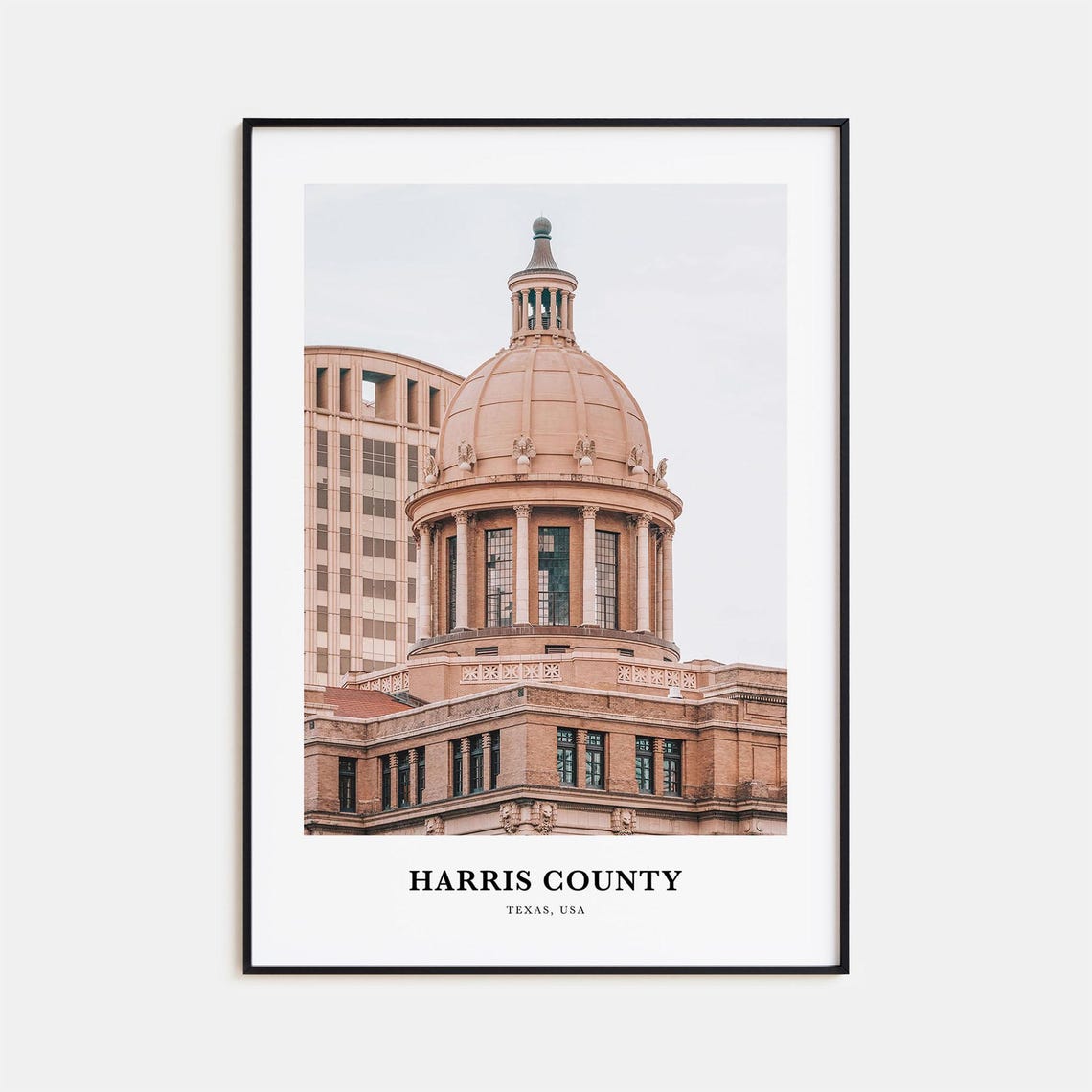 Harris County Texas Historic Domed Courthouse Architecture Poster