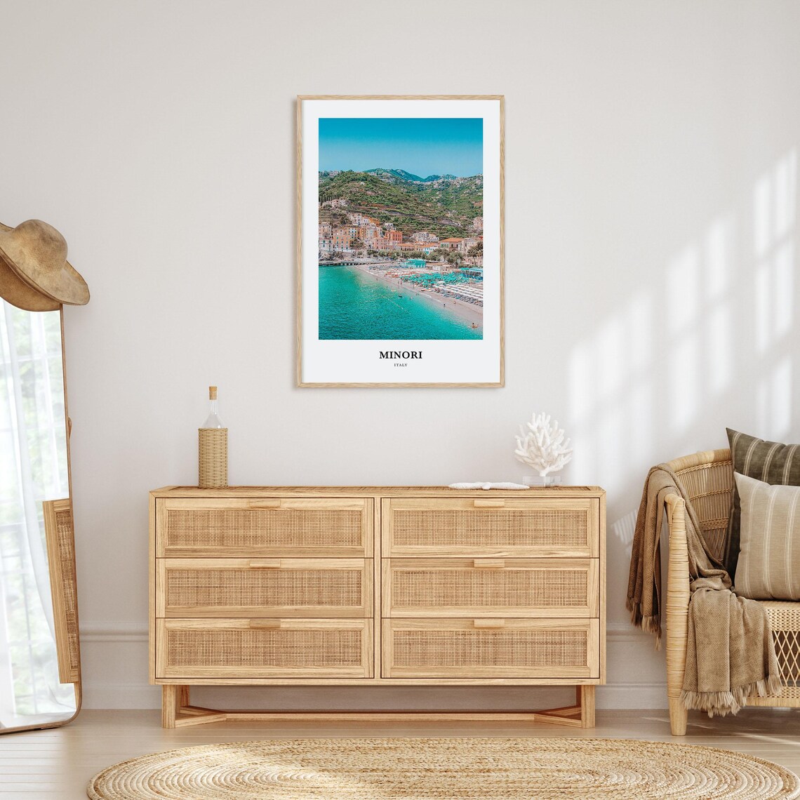 Minori Italy Travel Poster, Photo Map Wall Art - Image 2