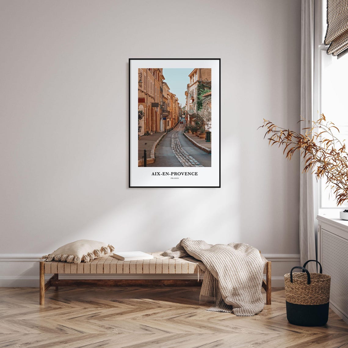 Aix-en-Provence France Old Town Cobblestone Street View Poster - Image 4