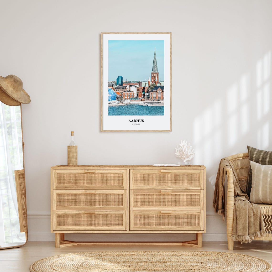 Aarhus Denmark Waterfront Cathedral Modern Harbor Travel Poster - Image 2