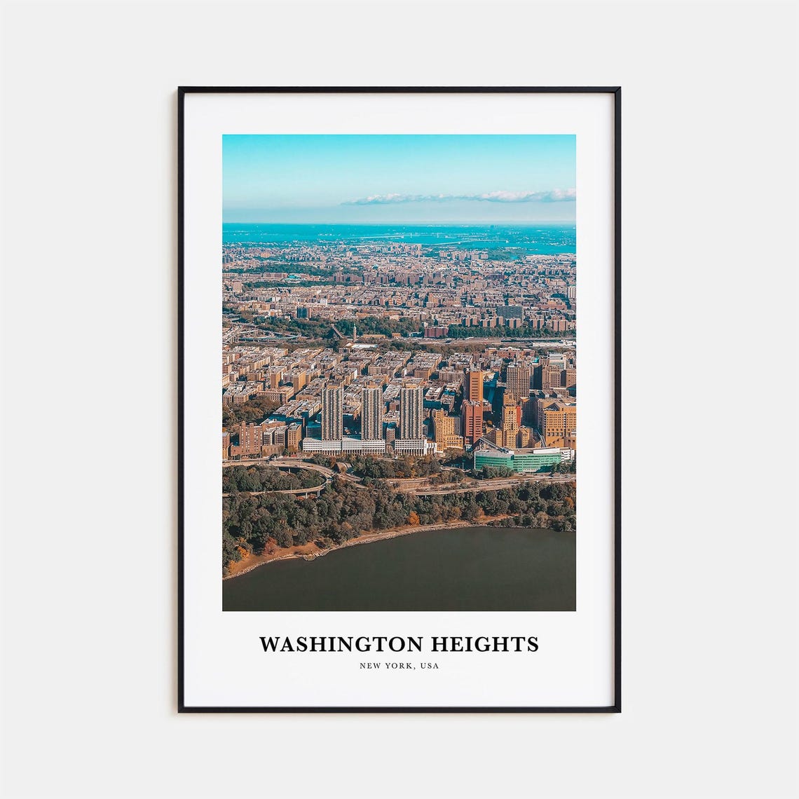 Washington Heights New York City Aerial Manhattan Skyline Poster