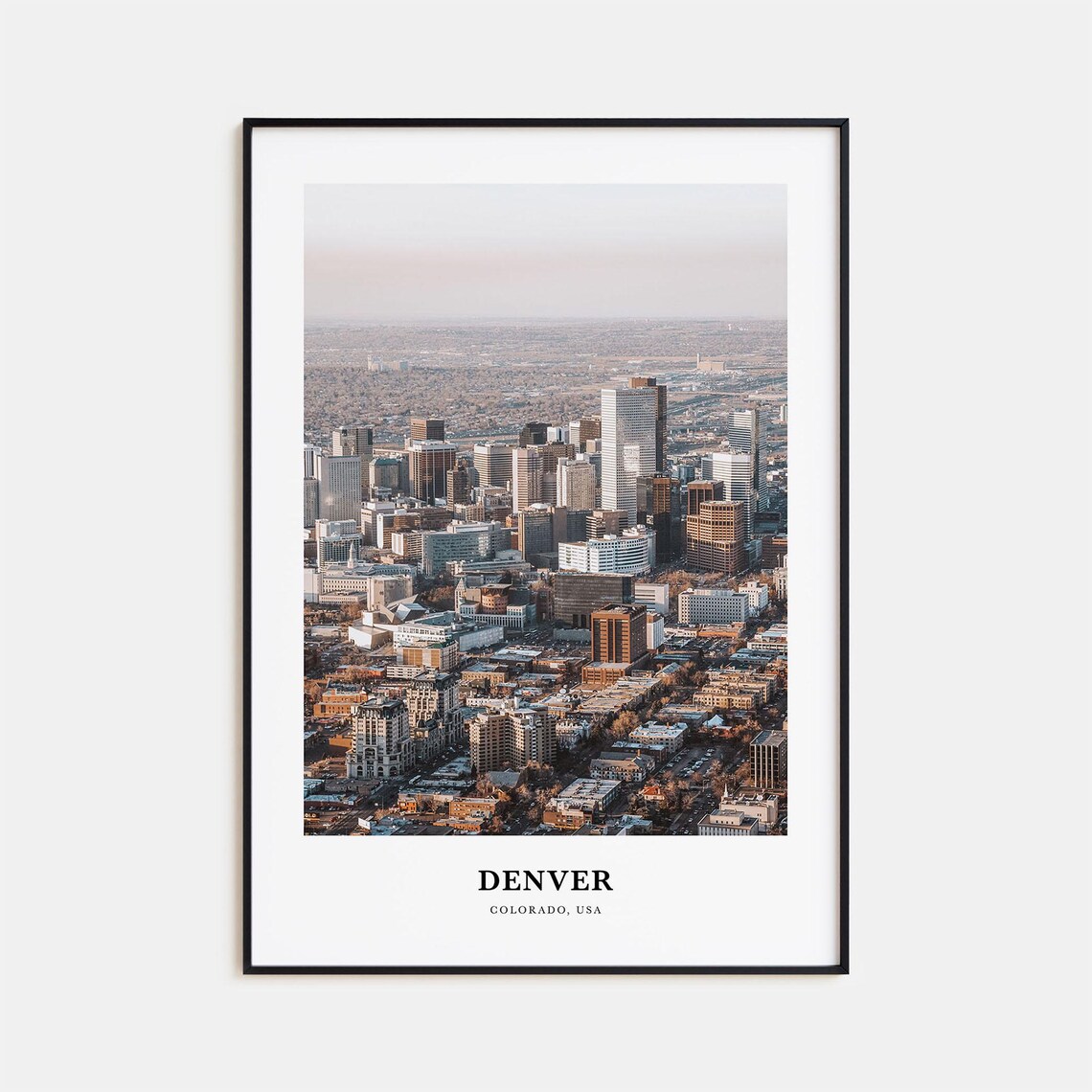 Denver Colorado Downtown Aerial Skyline Evening Photo Poster
