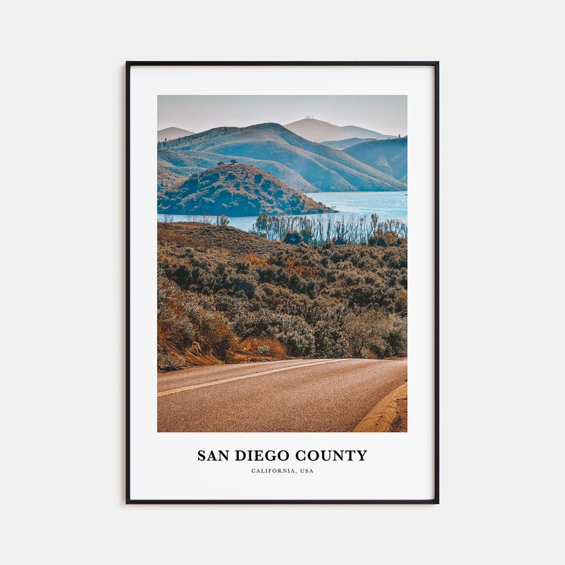San Diego County Desert Road Through The Hills Travel Poster