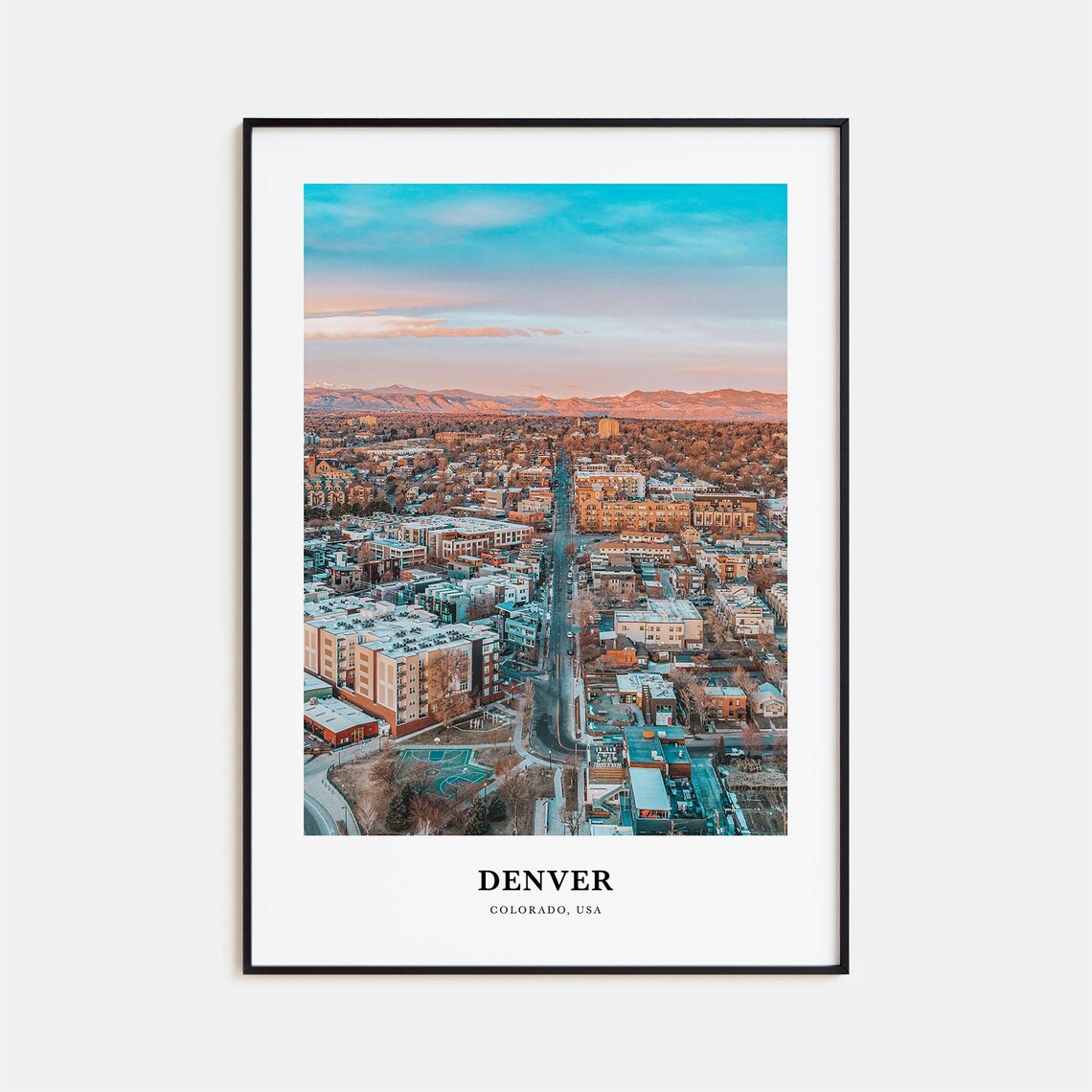 Denver Travel Wall Art, Colorado Map Art Print