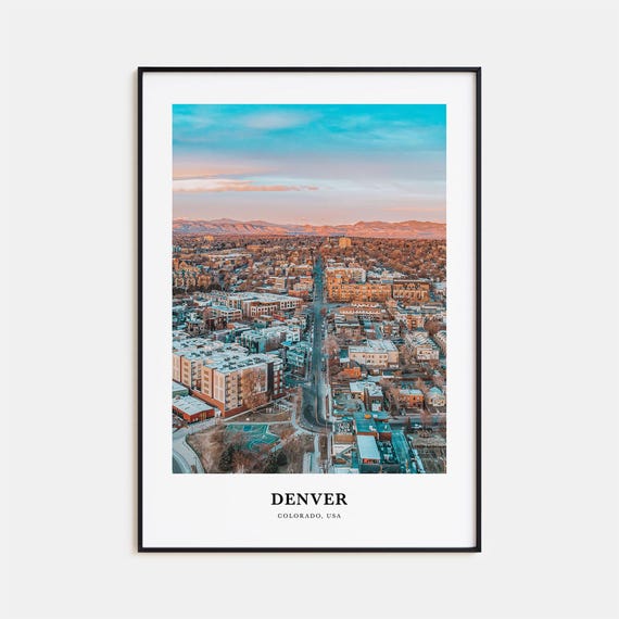 Denver Travel Wall Art, Colorado Map Art Print