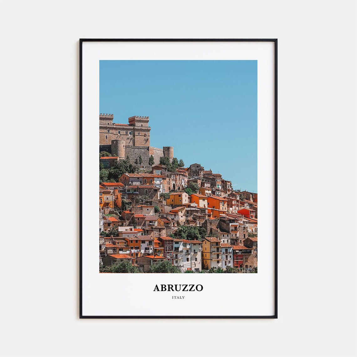 Abruzzo Travel Poster, Photo Map Wall Art